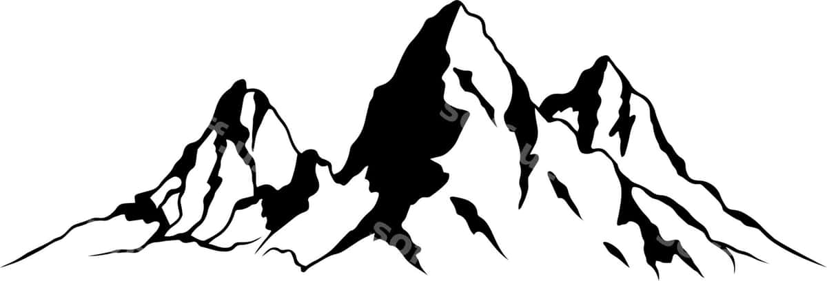 To'p qoratmasi chizma klipart | Mountain range sketch clipart 1