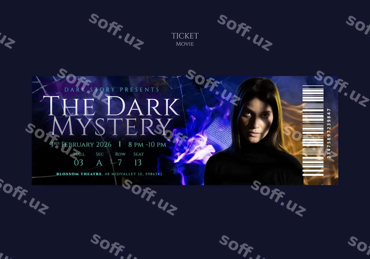 Kino chiptasi shablon dizayni | Movie ticket template design 1