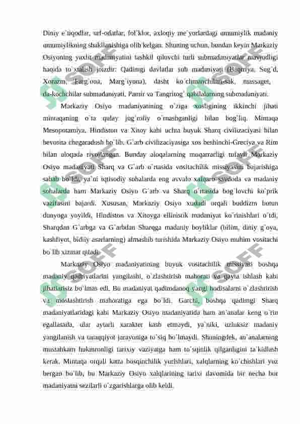 QADIMGI MARKAZIY OSIYO XALQLARINING MADANIYATI  VA SAN’ATI 3