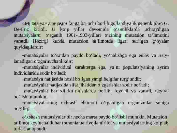 MUTATSIYALARNING EVOLUTSIYADAGI AHAMIYATI 3