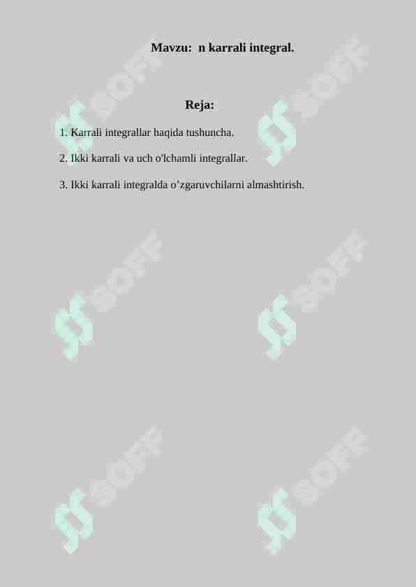 n karrali integral.