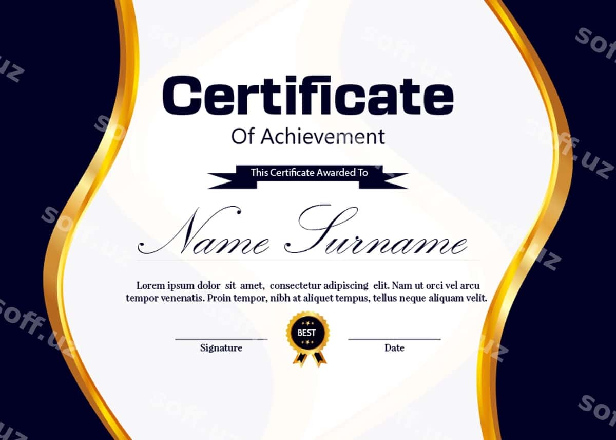 Yangi sertifikat vektor dizayni | New certificate vector design 1