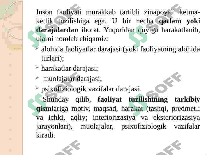 Harakat inson faoliyatning birligi sifatida. 6