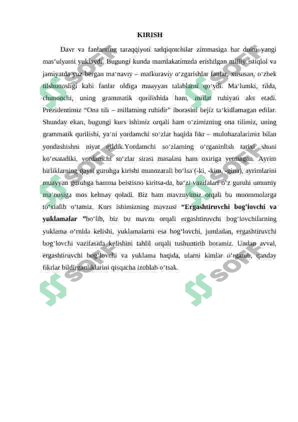 ERGASHTIRUVCHI BOG'LOVCHI VA YUKLAMALAR 3