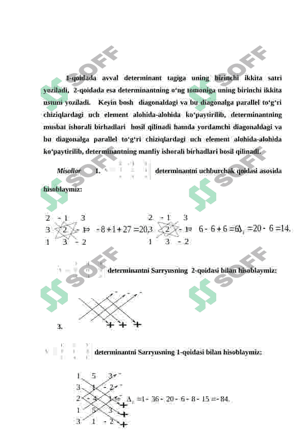 DETERMINANTLAR. Ikkinchi va uchinchi tartibli determinantlar 3
