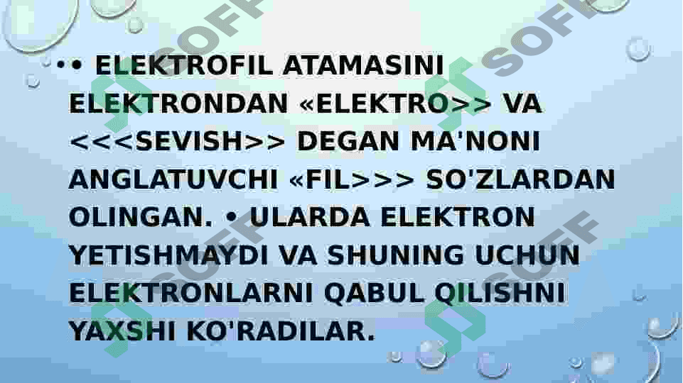 Elektrafil almashinish reaksiyalari 4