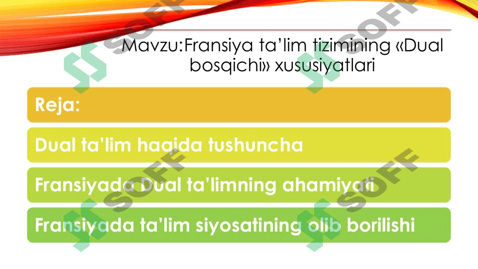 Fransiya ta’lim tizimining «Dual bosqichi» xususiyatlari 1