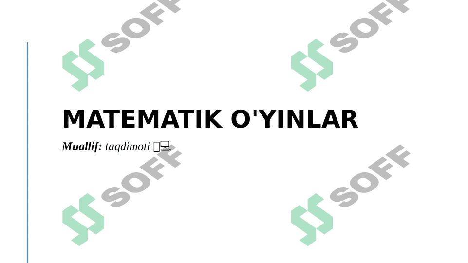 Matematik o'yinlar 1
