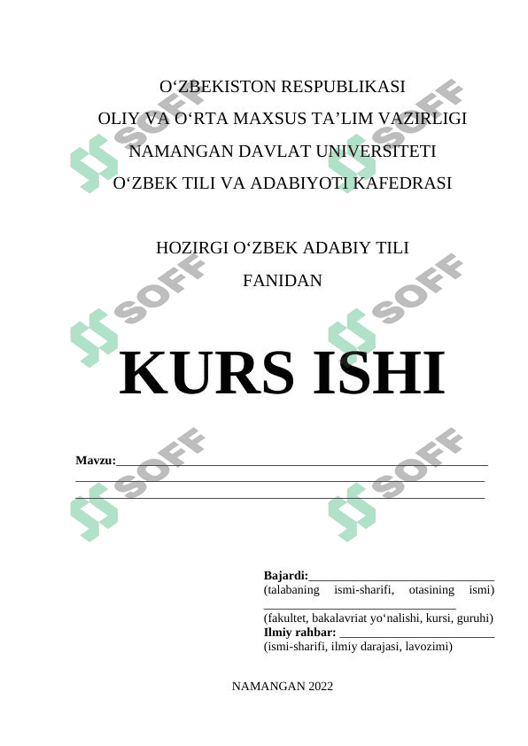 Leksika mavzusda kurs ishi 1