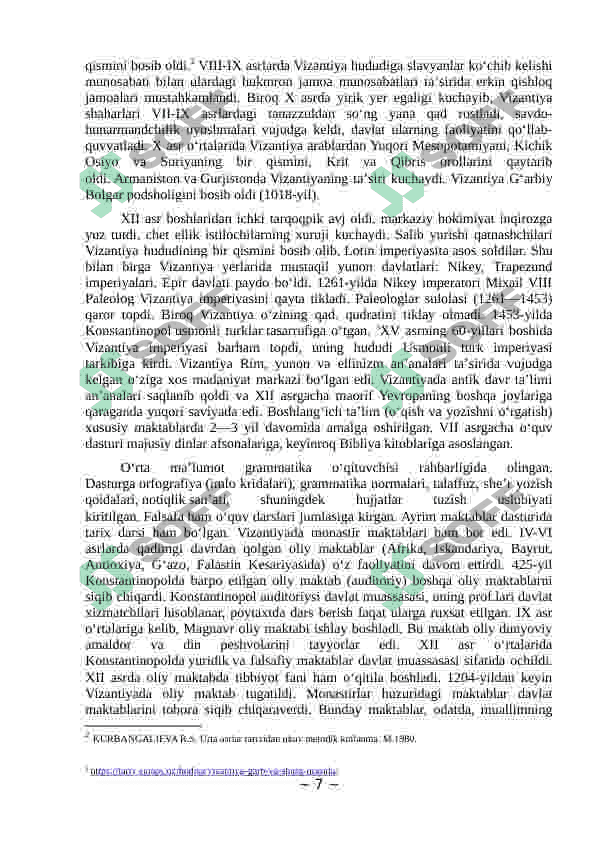 Vizantiyani Bolqon davlatlari bilan munosabatlari 7