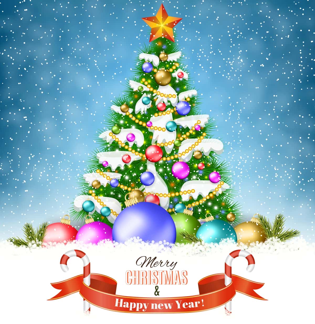 Sovg'alar vektori bilan qishki fon | Winter background with presents vector 1