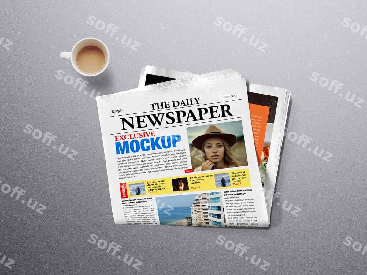 Gazeta namunasi | Newspaper mockup 1
