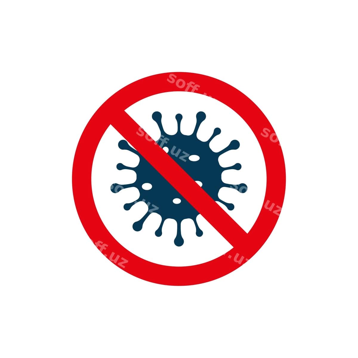 Virus yo'q belgi oq fonda ajraltirilgan | No viruse sign isolated white background 1