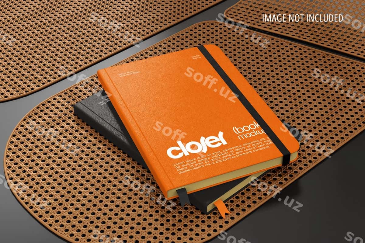 Daftarlar mockup teksturali yuz | Notebooks mockup textured surface 1