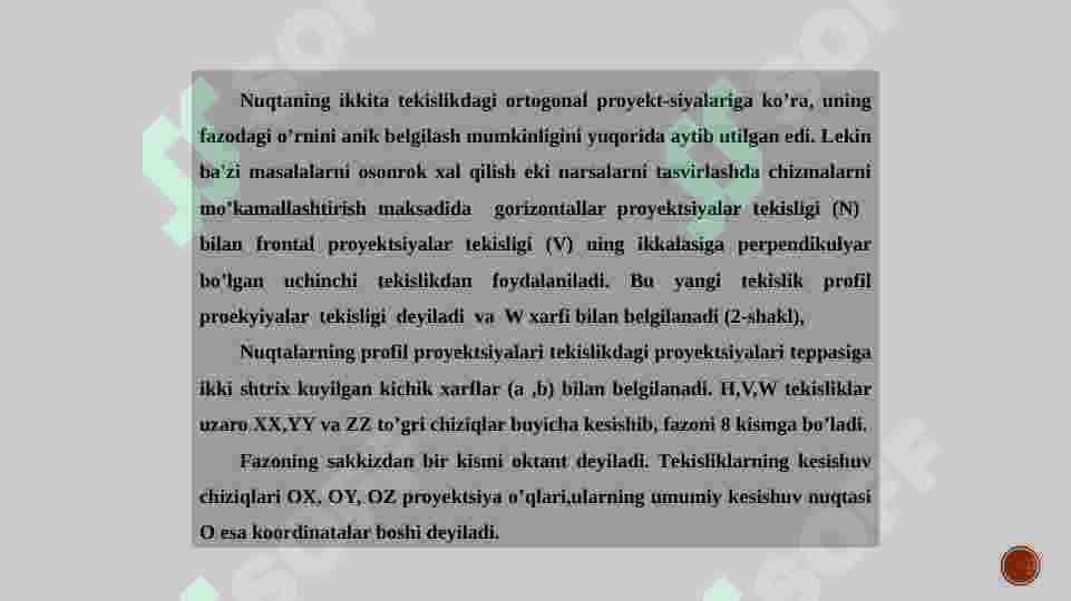Nuqta  proyeksiyalari 4
