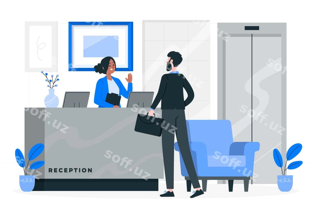 Ofis qabul kontseptsiya illustratsiyasi | Office reception concept illustration 1