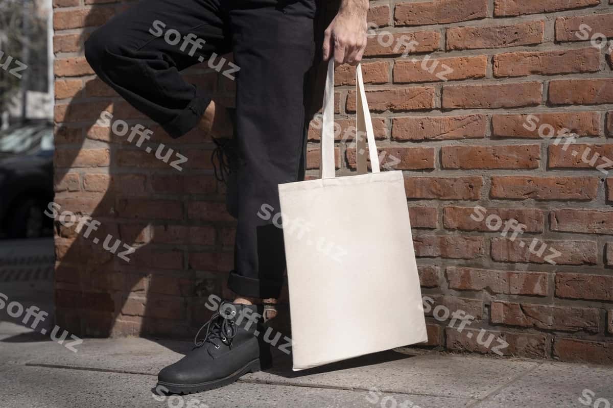 Optik bosma tote bag namuna | Optical print tote bag mockup 1