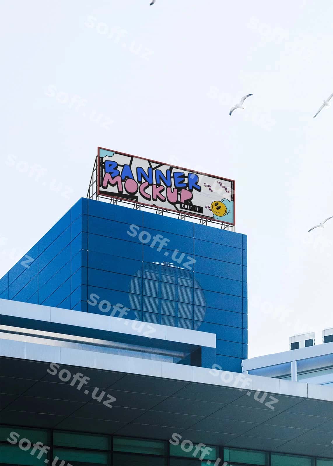 Tashqi reklama namuna bino | Outdoor advertising mockup building 1