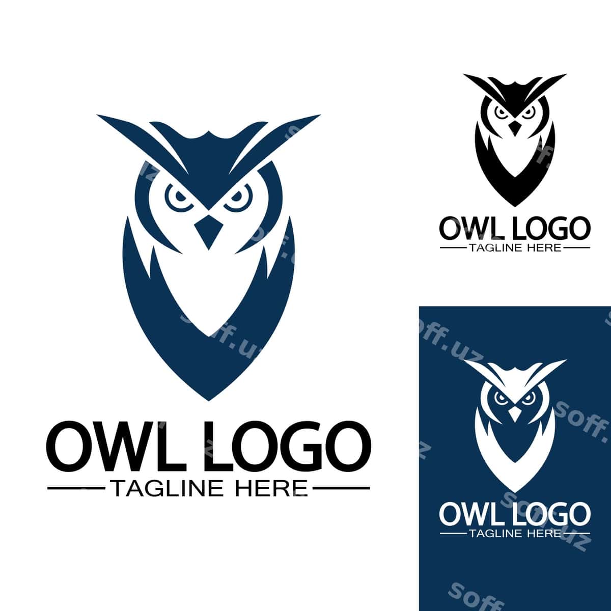 Boyo'g'li logotipi vektor shabloni | Owl logo vector template 1