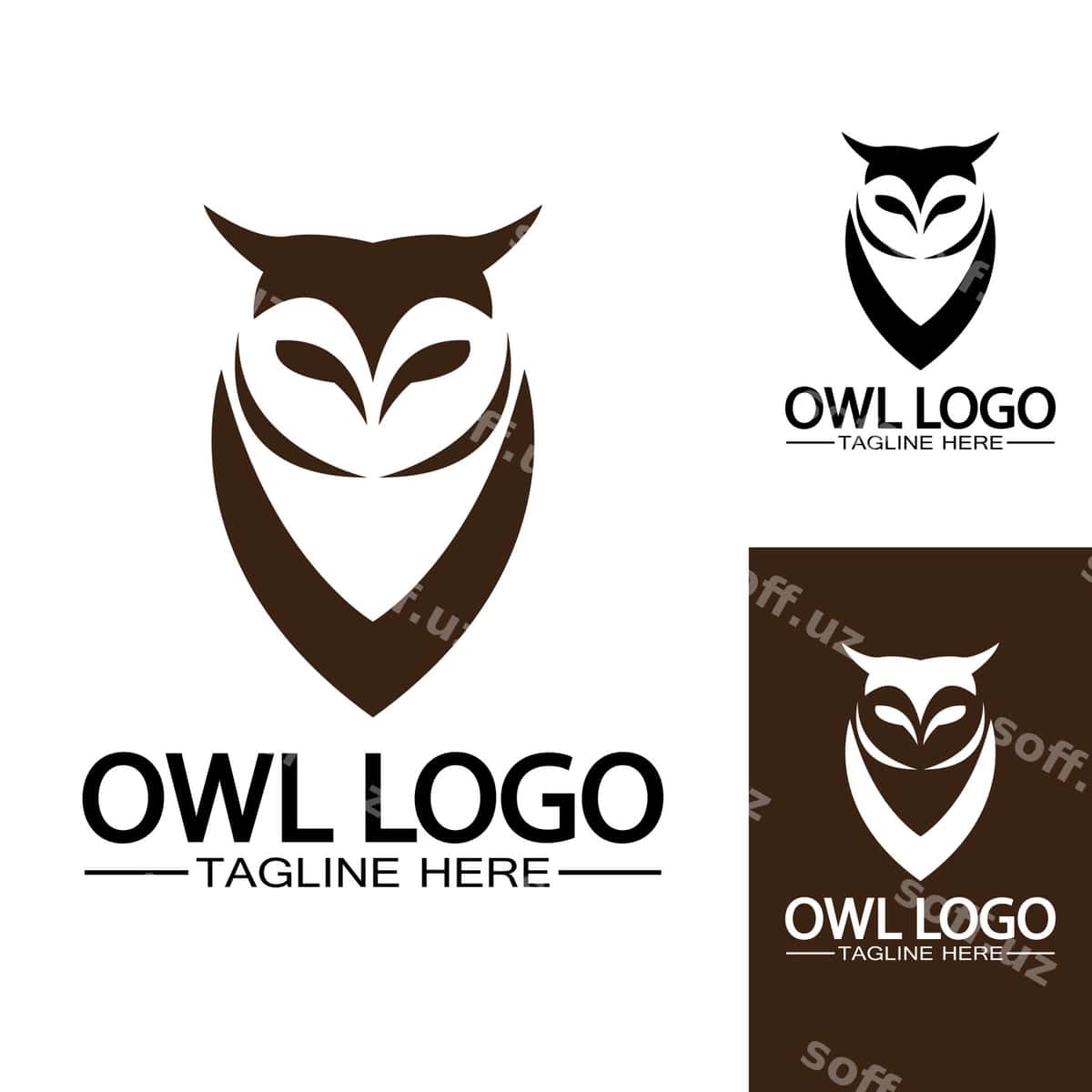 Boyo'g'li logotipi vektor shabloni | Owl logo vector template 1
