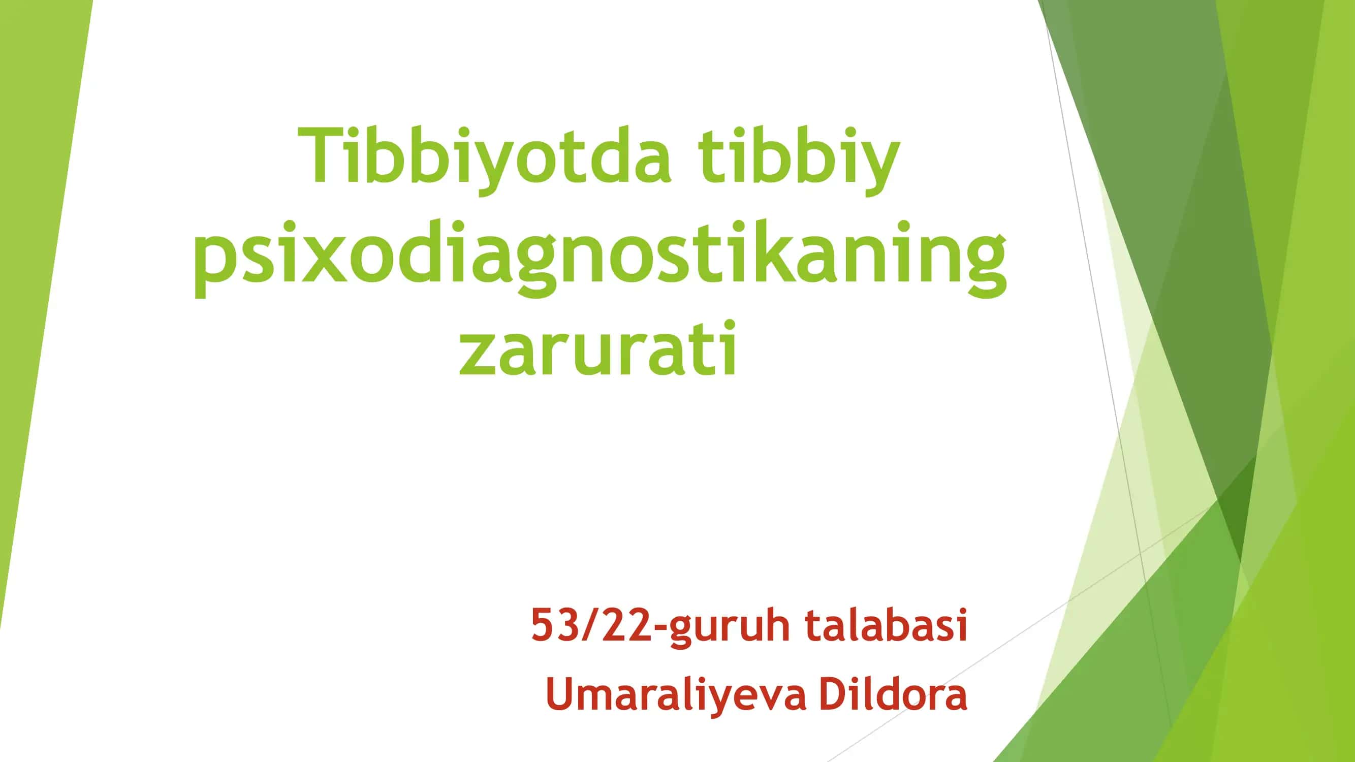 Tibbiy psixodiagnostika 1