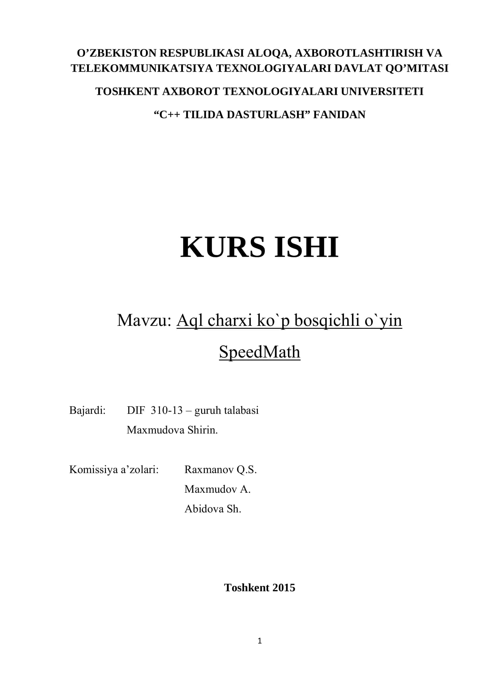 Aql charxi ko`p bosqichli o`yin: SpeedMath 1