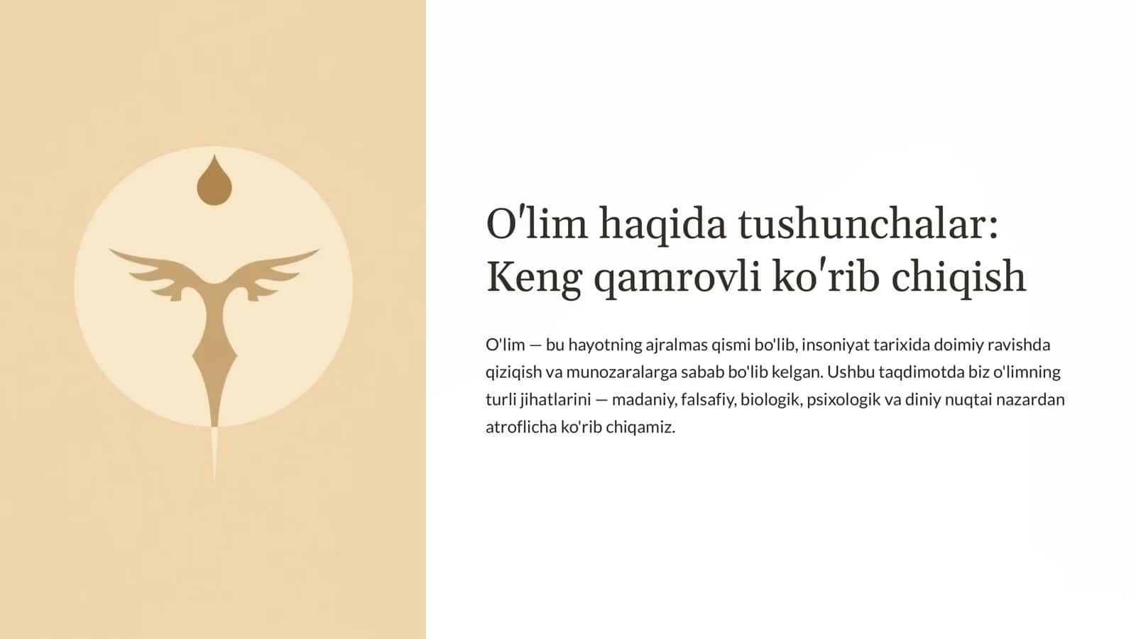 O'lim haqida tushunchalar 1