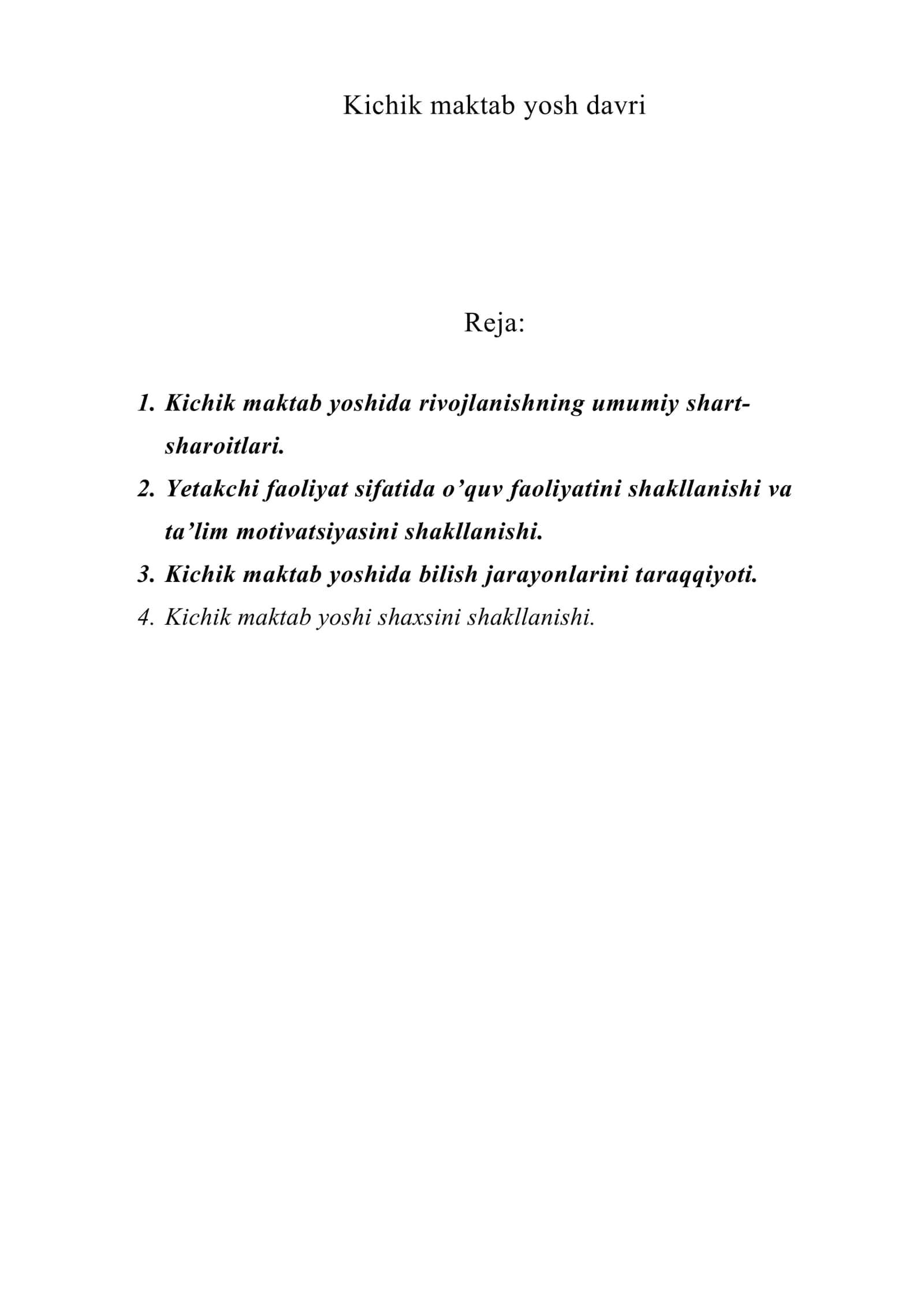 Kichik maktab yosh davri 1