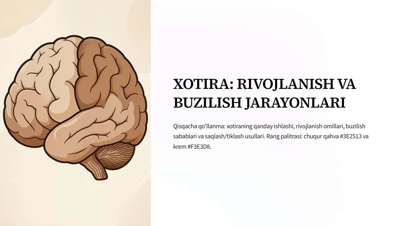 XOTIRA RIVOJLANISH VA BUZILISH JARAYONLARI 1