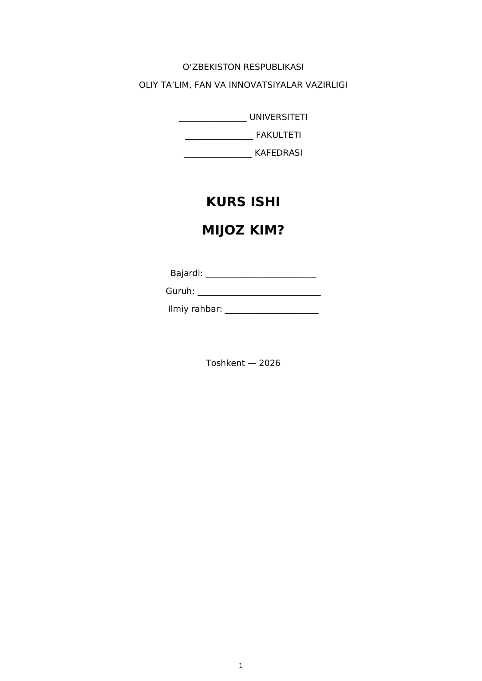 MIJOZ KIM? 1