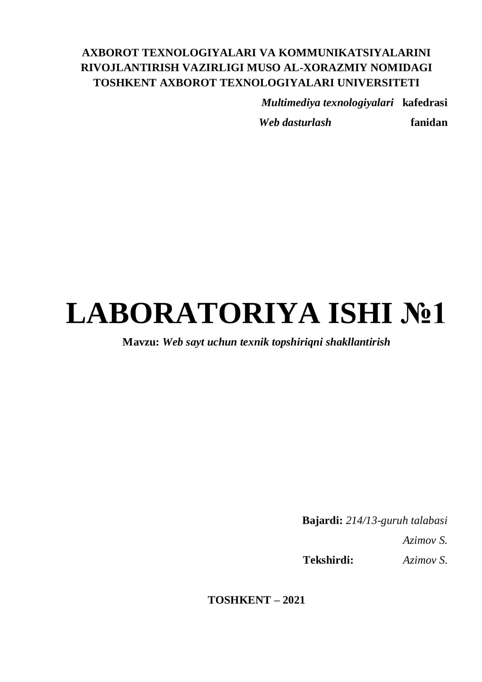 Laboratoriya ishi №1 1