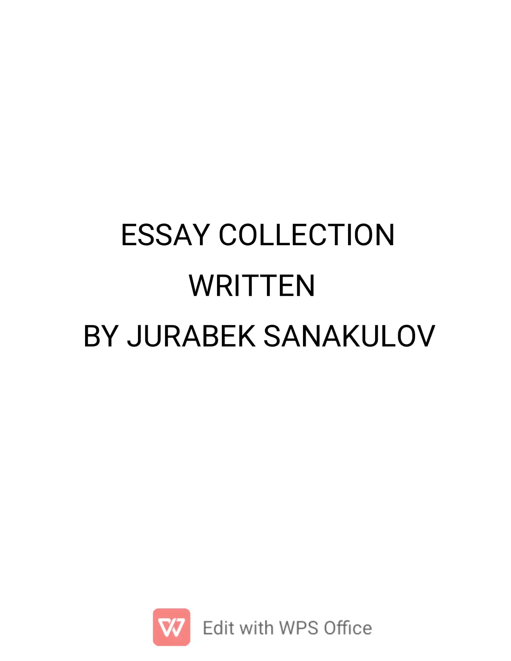 Essay Collection 1