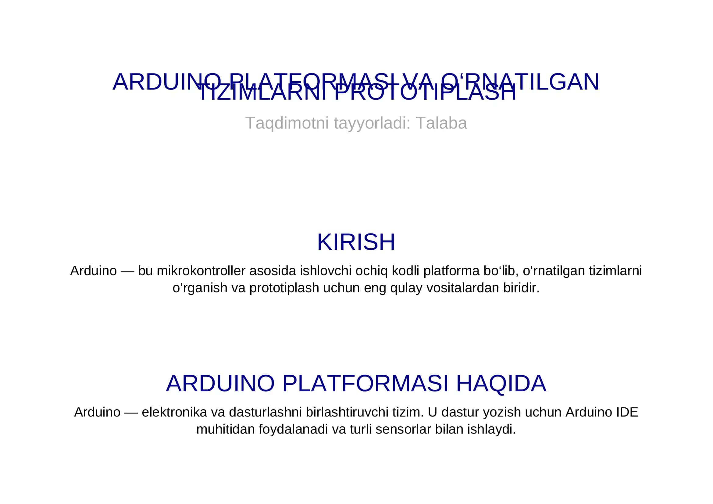 ARDUINO PLATFORMASI 1