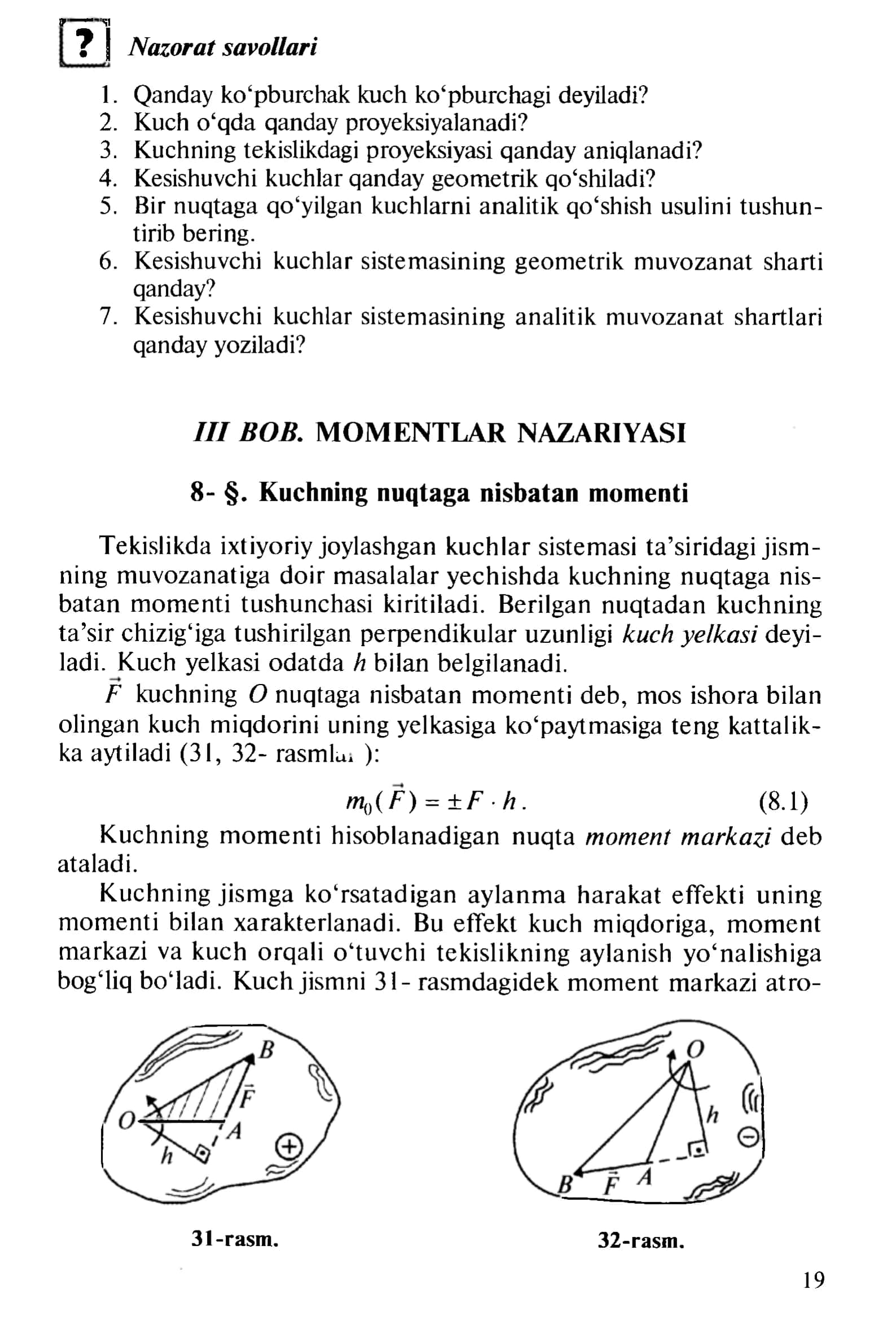 BOB. MOMENTLAR NAZARIYASI 1