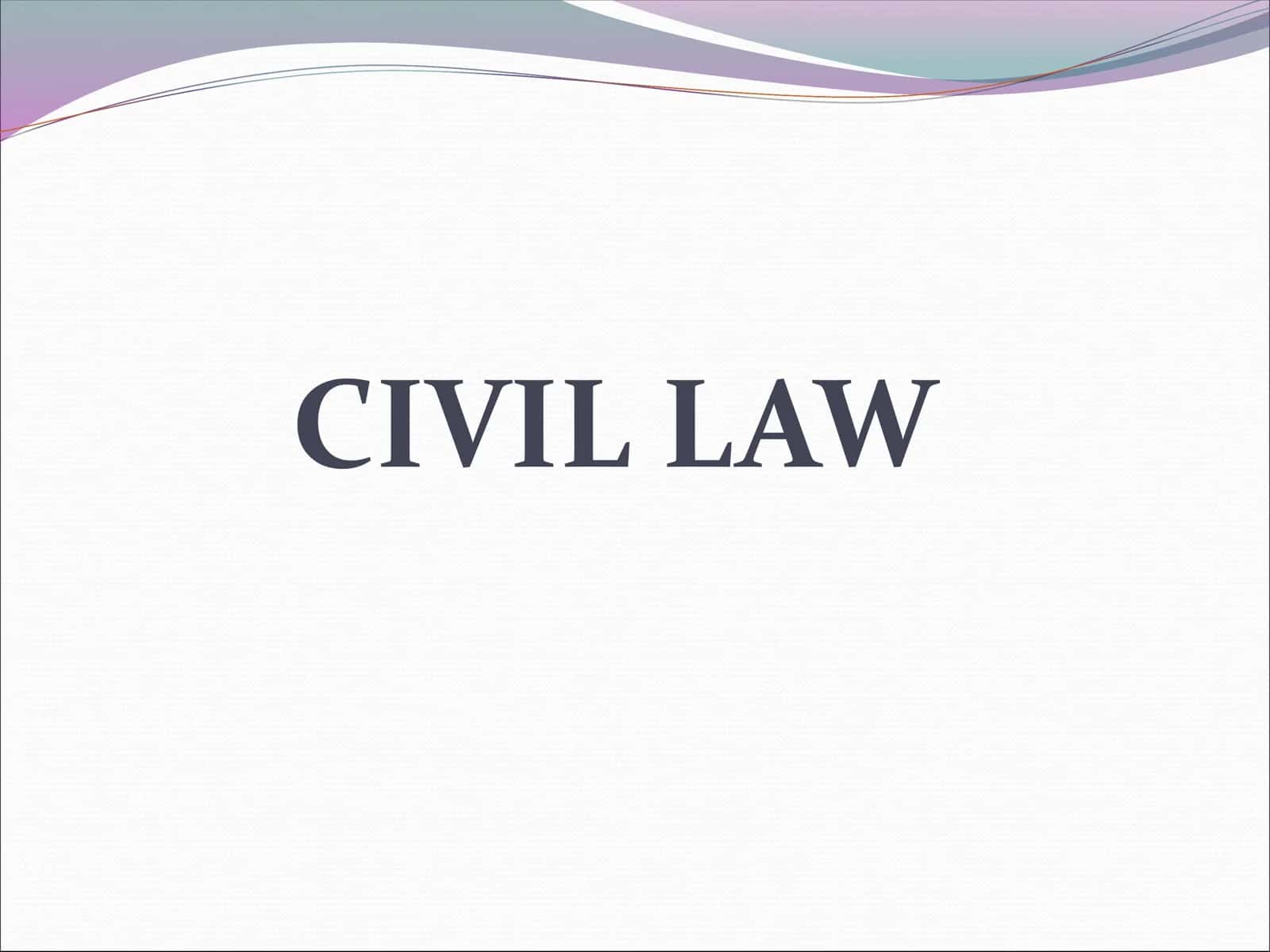 CIVIL LAW 1