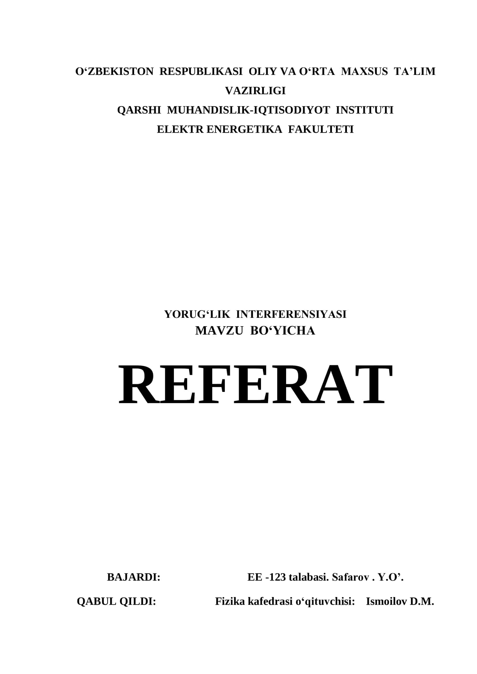 YORUG‘LIK INTERFERENSIYASI 1