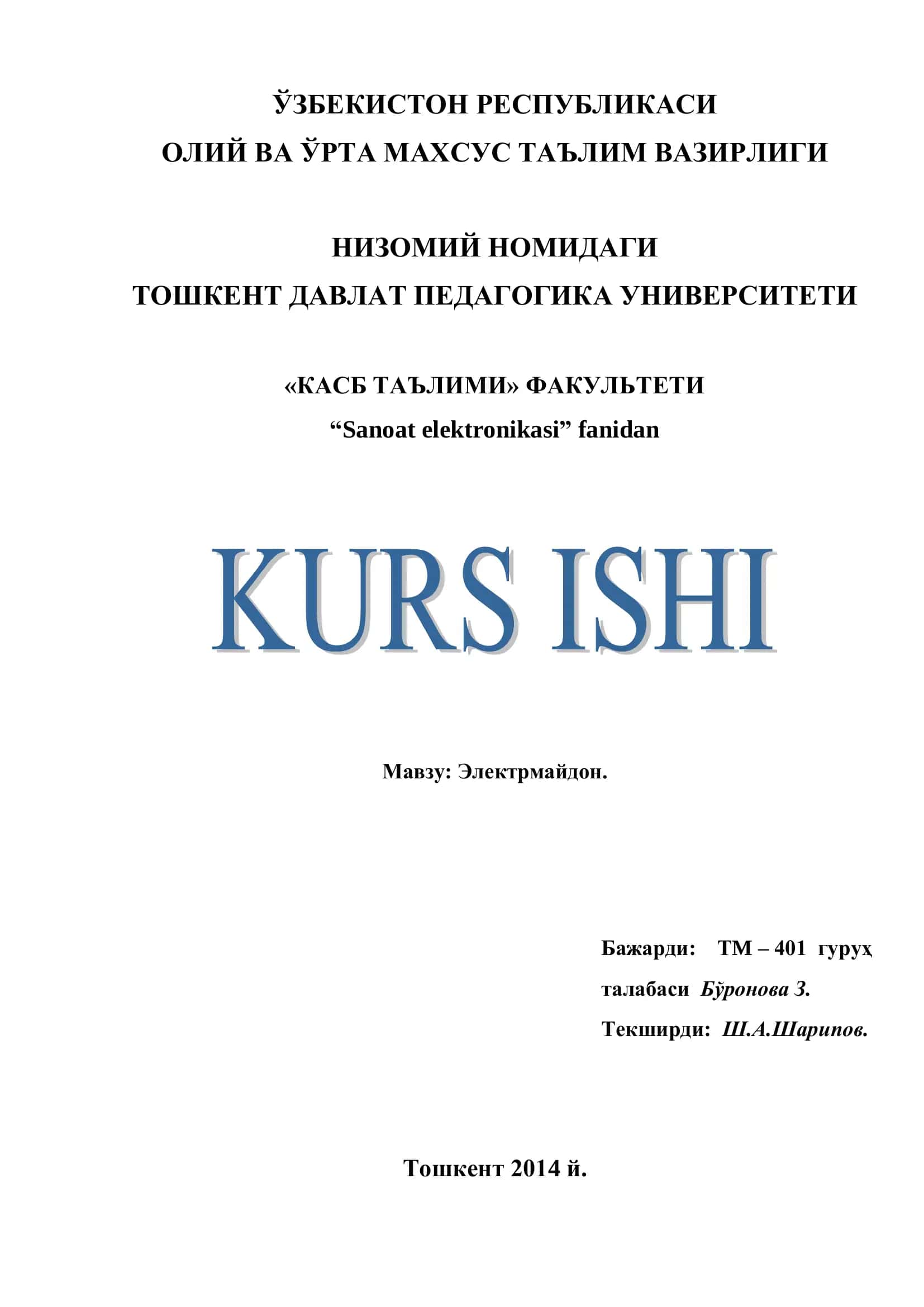 Электрмайдон 1