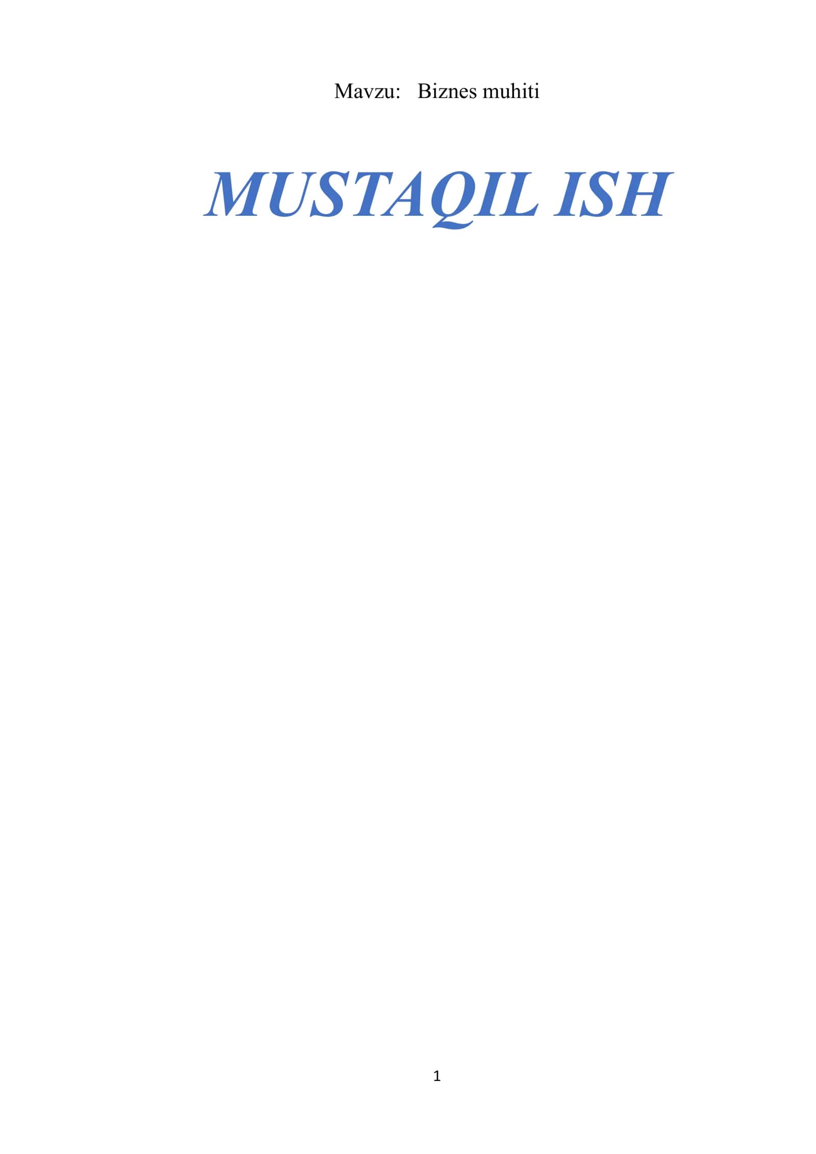 Biznes muhiti 1