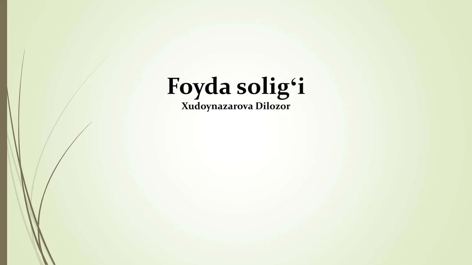 Daromad soligʻi 1