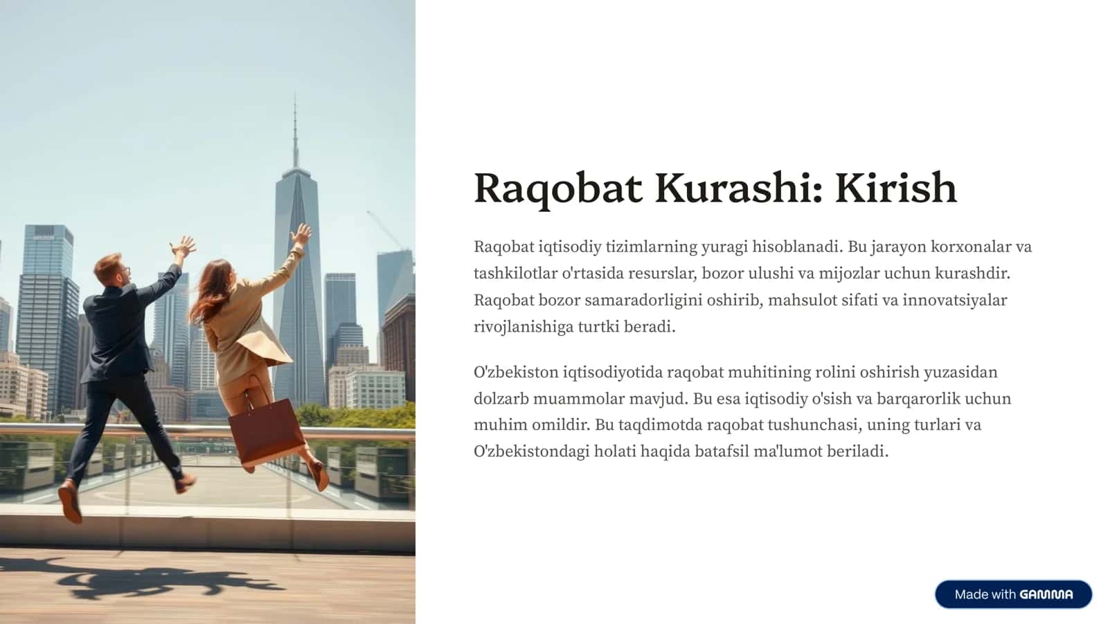 Raqobat Kurashi: Kirish 1