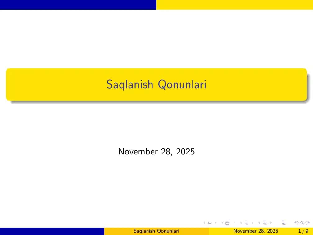 Saqlanish Qonunlari 1