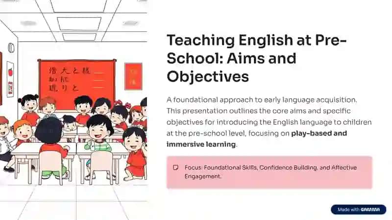Teaching English at Pre-School: Aims and Objectives