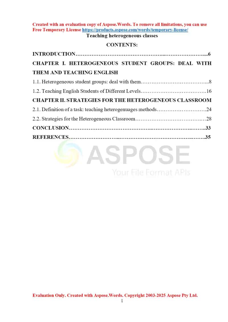 Learner Differences and Teaching Heterogeneous Classes 1