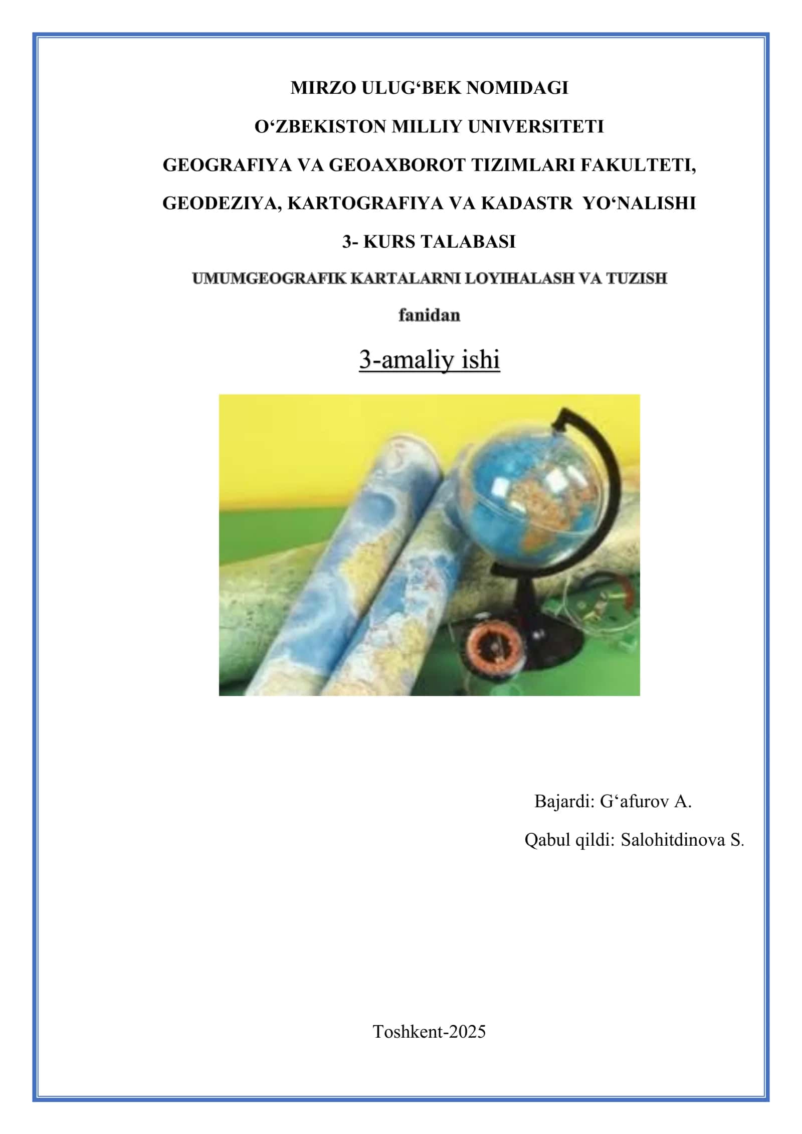 Umumgeografik o‘quv xaritalarini o‘rganish 1