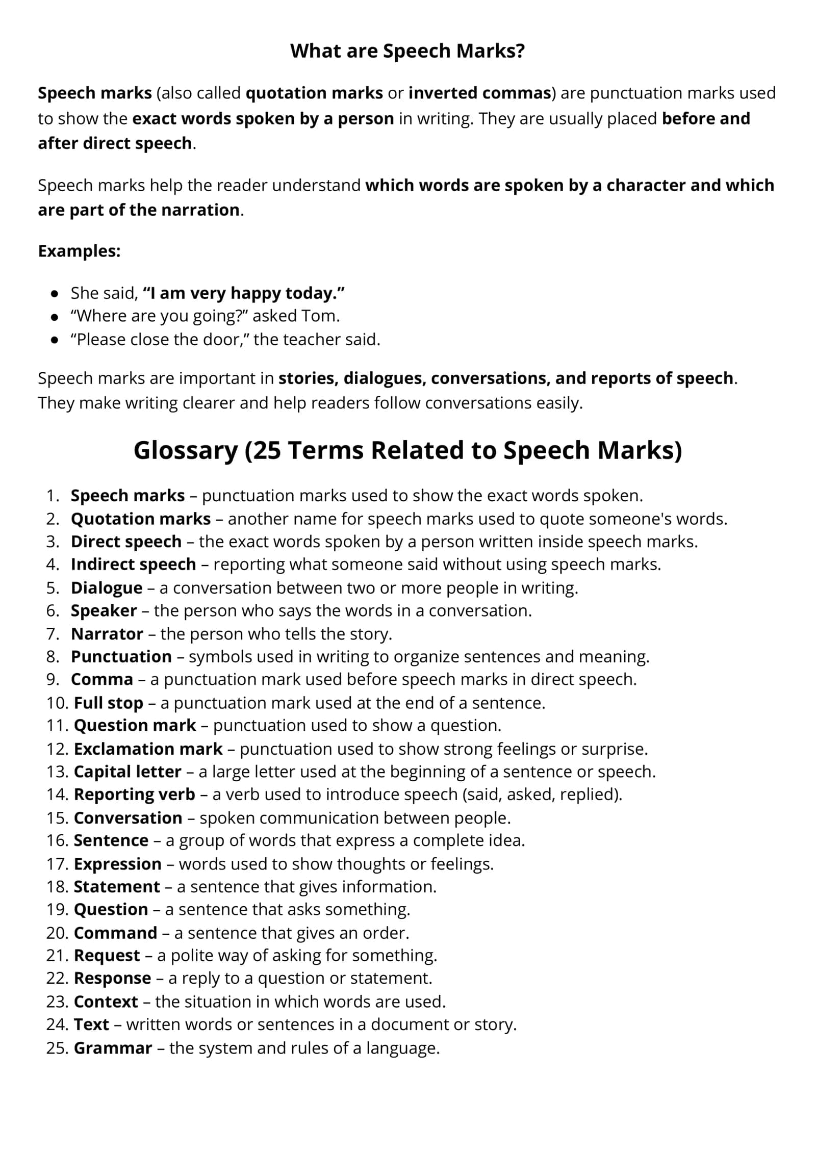 Speech Marks 1