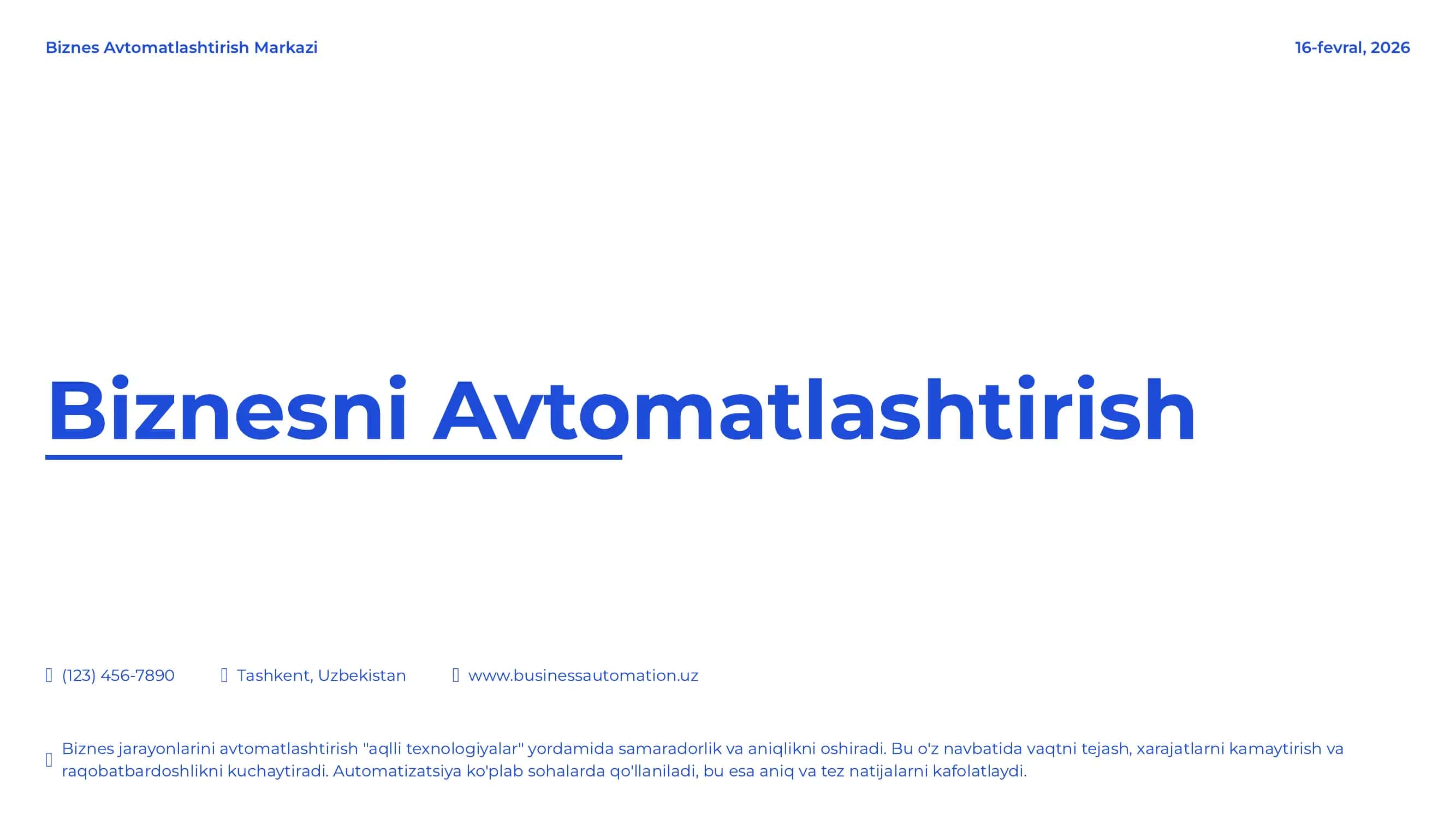 Biznes Avtomatlashtirish 1