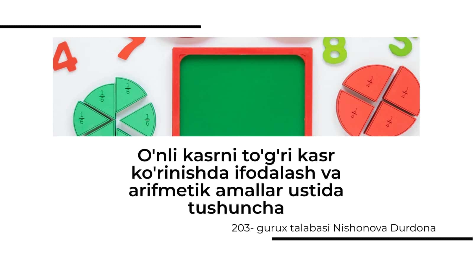 Kasrni to'g'ri kasr 1