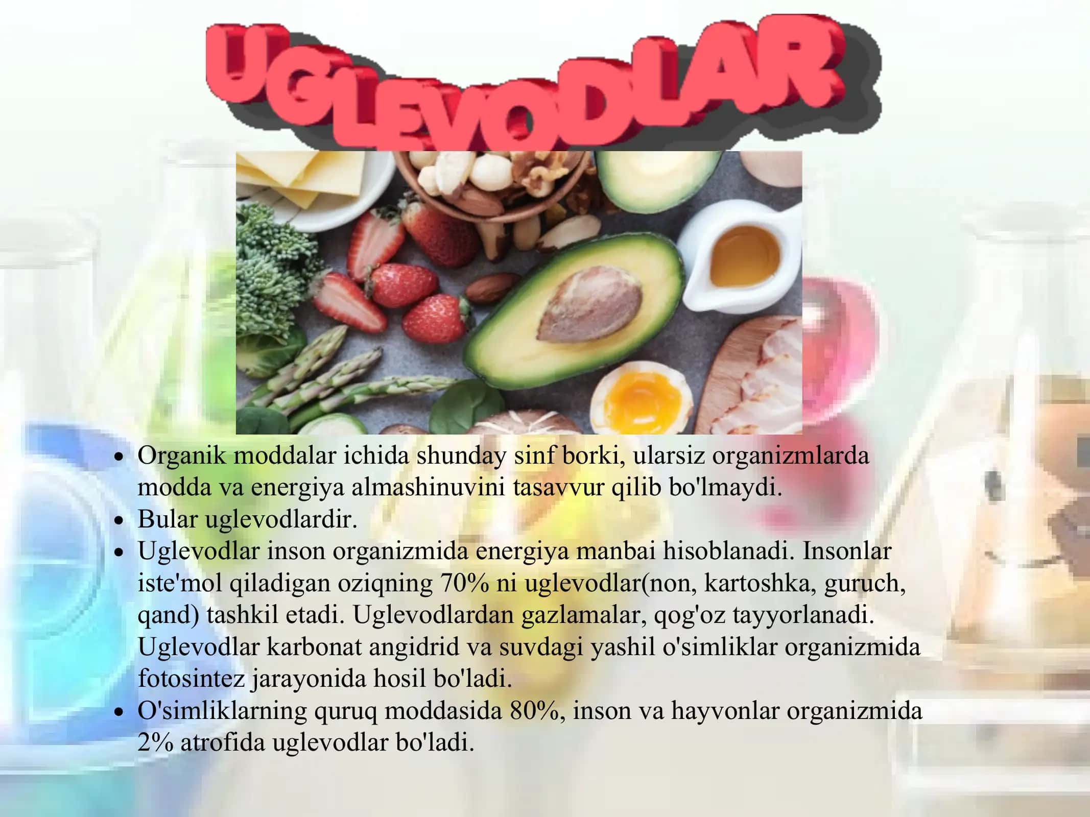 Uglevodlar va ularning sinflandirilishi 1
