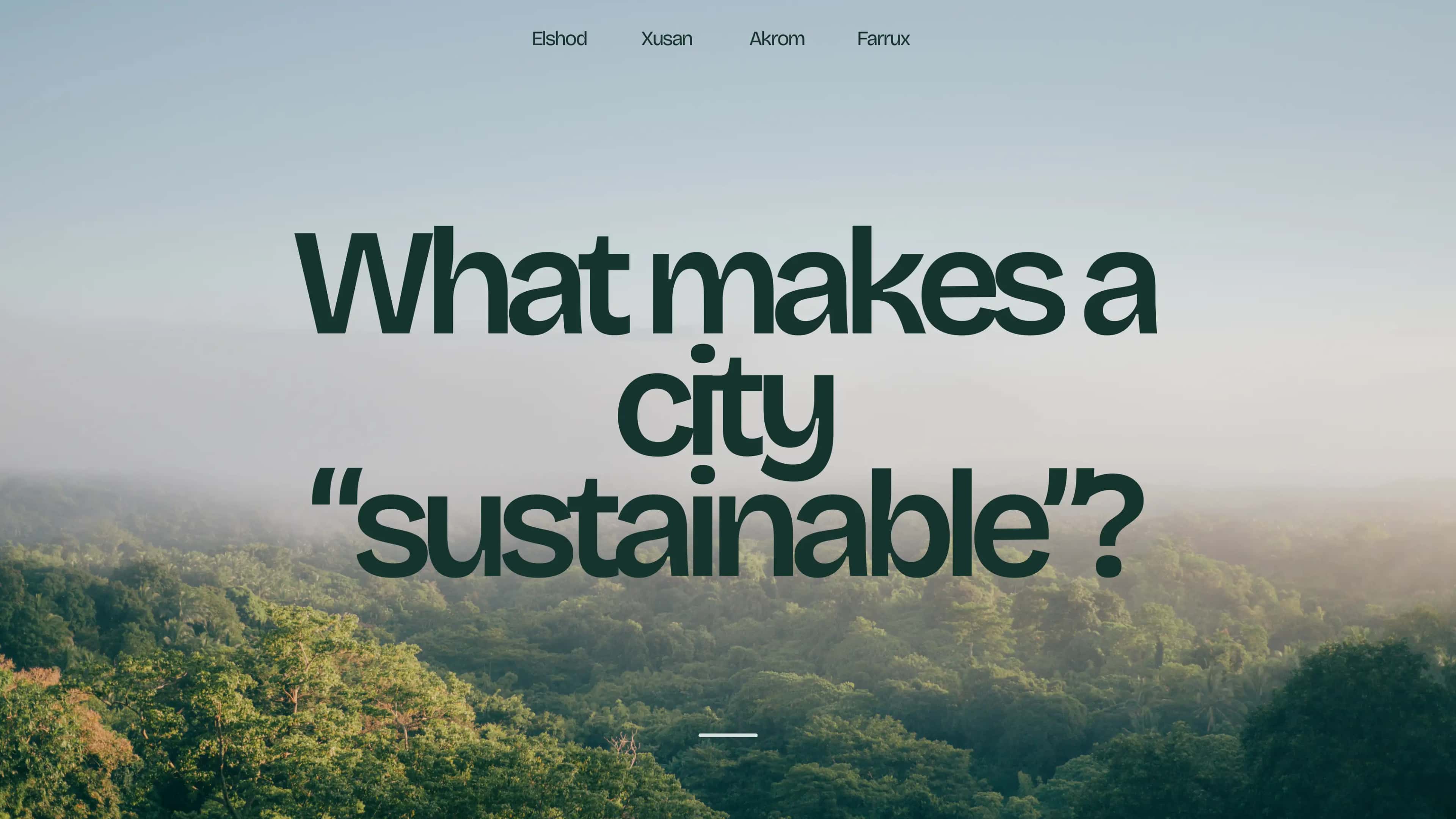 What makes a city “sustainable” 1