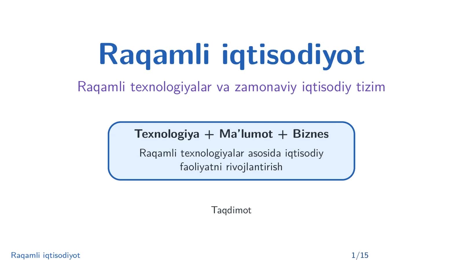 Raqamli iqtisodiyot 1